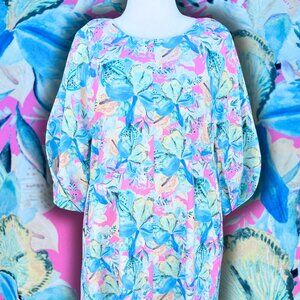 Sculptural Long Sleeve Floral Dress